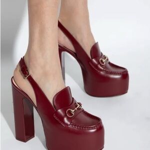 Gucci Rosso Áncora Elegant Burgundy Platform Heels